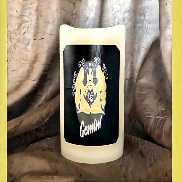 NWT. Gemini ♊️ Zodiac Flameless Candle with Timer. - Picture 1 of 4